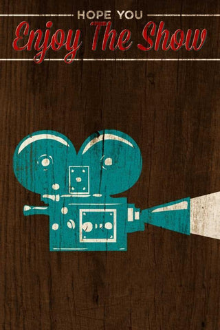 Enjoy the Show-Camera Black Ornate Wood Framed Art Print with Double Matting by SD Graphics Studio