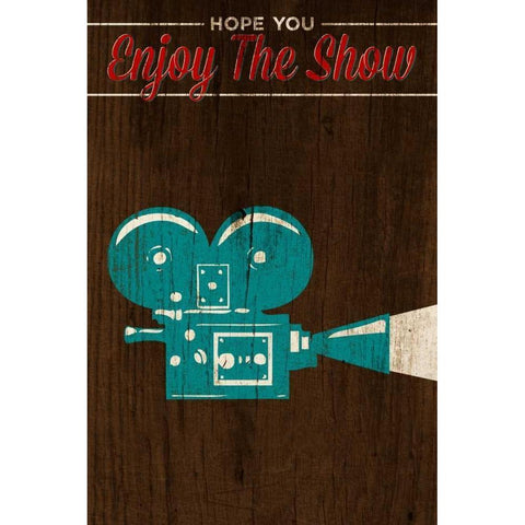 Enjoy the Show-Camera White Modern Wood Framed Art Print by SD Graphics Studio