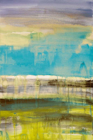 Teal September Rain I Black Ornate Wood Framed Art Print with Double Matting by Loreth, Lanie