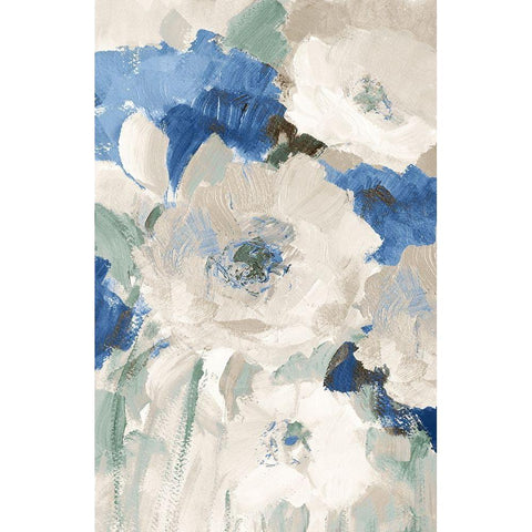 Blue Flower Power II Gold Ornate Wood Framed Art Print with Double Matting by Loreth, Lanie