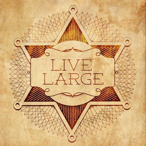 Live Large White Modern Wood Framed Art Print with Double Matting by SD Graphics Studio