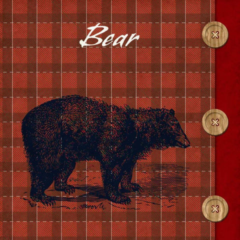 Flannel Bear Gold Ornate Wood Framed Art Print with Double Matting by SD Graphics Studio