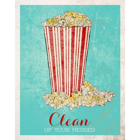 Clean Up Your Messes White Modern Wood Framed Art Print by SD Graphics Studio