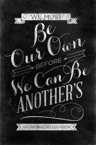 Be Our Own White Modern Wood Framed Art Print with Double Matting by SD Graphics Studio