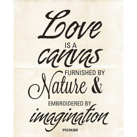 Love is a Canvas Gold Ornate Wood Framed Art Print with Double Matting by Marie, Addie
