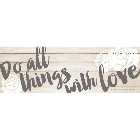 Do All Things with Love Black Modern Wood Framed Art Print by Marie, Addie