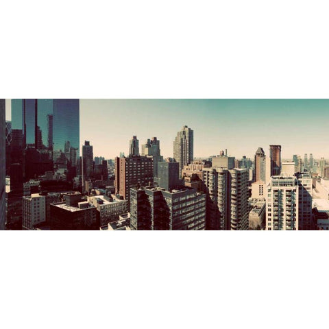NY Panorama Black Modern Wood Framed Art Print with Double Matting by Bryant, Susan