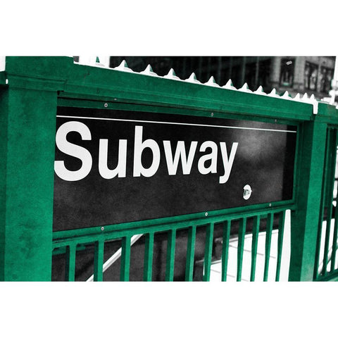 Subway Black Modern Wood Framed Art Print with Double Matting by Bryant, Susan