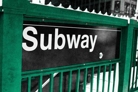 Subway White Modern Wood Framed Art Print with Double Matting by Bryant, Susan