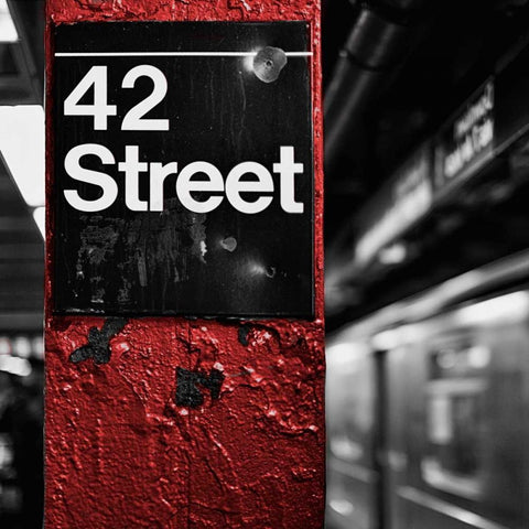 42nd St. Square White Modern Wood Framed Art Print with Double Matting by Bryant, Susan
