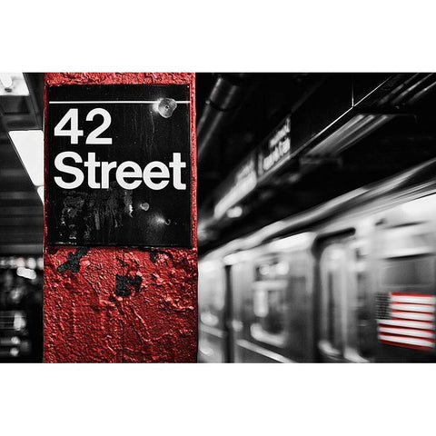 42nd St. Black Modern Wood Framed Art Print by Bryant, Susan