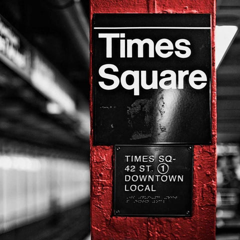 Square Times Square Black Modern Wood Framed Art Print by Bryant, Susan