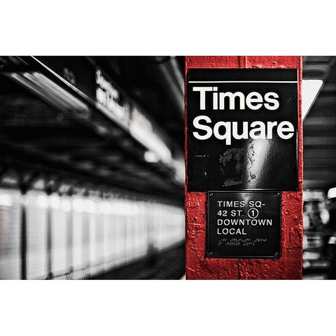 Times Square Gold Ornate Wood Framed Art Print with Double Matting by Bryant, Susan