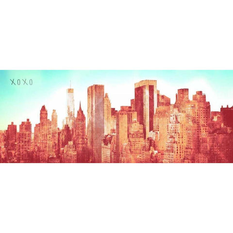 NY Love XOXO Black Modern Wood Framed Art Print with Double Matting by Bryant, Susan