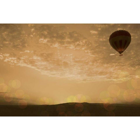 Sunset Mara Balloon Black Modern Wood Framed Art Print by Bryant, Susan