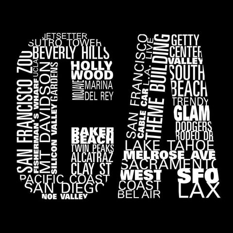 CA Type II Black Modern Wood Framed Art Print with Double Matting by SD Graphics Studio