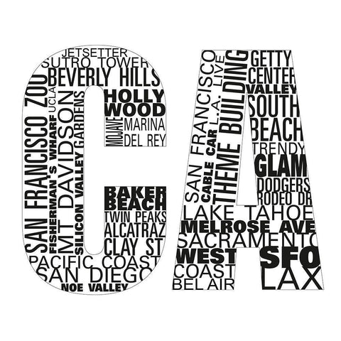 CA Type I White Modern Wood Framed Art Print with Double Matting by SD Graphics Studio