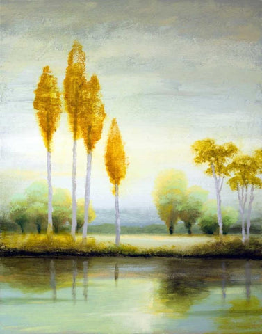 September Calm I Black Ornate Wood Framed Art Print with Double Matting by Marcon, Michael