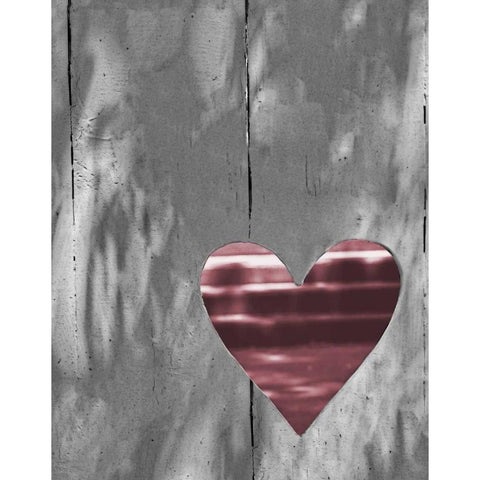 Up and Down Pink Woodcut Heart I White Modern Wood Framed Art Print by Peck, Gail