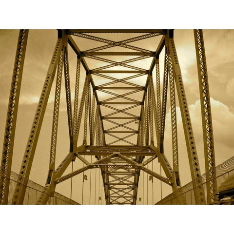 New York Bridge II Black Modern Wood Framed Art Print by Rodriguez, Jairo