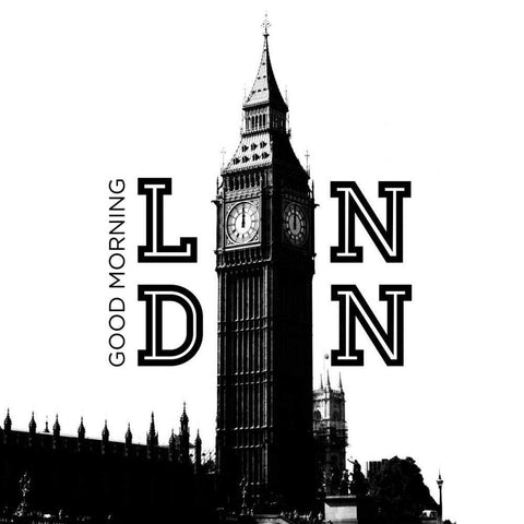 Good Morning London Black Ornate Wood Framed Art Print with Double Matting by Navas, Emily