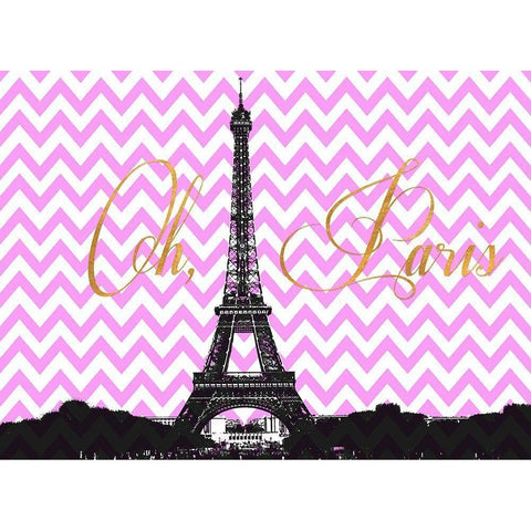 Oh Paris Black Modern Wood Framed Art Print with Double Matting by Navas, Emily