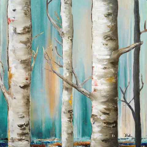 Birch Forest I Black Modern Wood Framed Art Print by Pinto, Patricia
