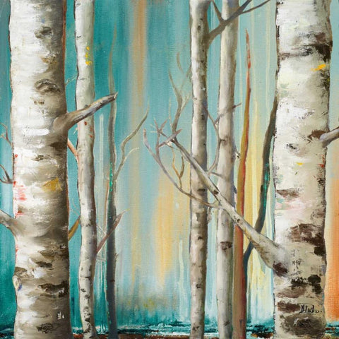 Birch Forest II Black Ornate Wood Framed Art Print with Double Matting by Pinto, Patricia