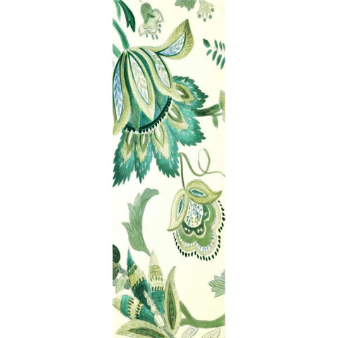 Green Capri Floral I Gold Ornate Wood Framed Art Print with Double Matting by Loreth, Lanie