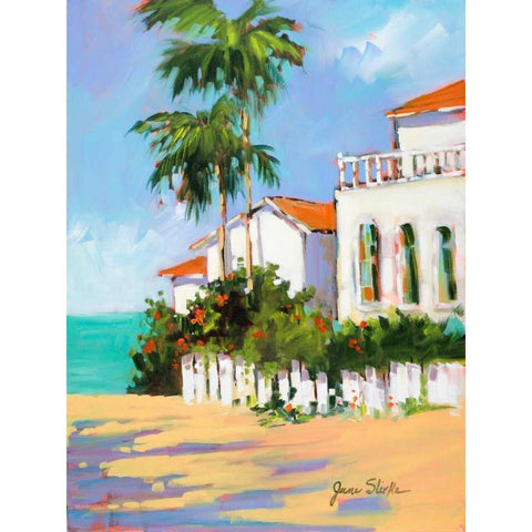 Shore House Black Modern Wood Framed Art Print with Double Matting by Slivka, Jane