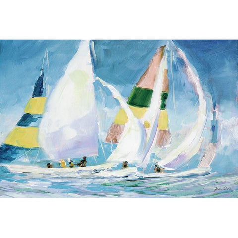 Sailing Away I Gold Ornate Wood Framed Art Print with Double Matting by Slivka, Jane