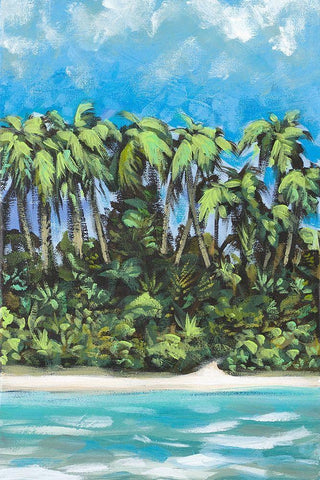 Coastal Escape I White Modern Wood Framed Art Print with Double Matting by Meneely, Dan