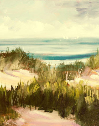 Seagrass White Modern Wood Framed Art Print with Double Matting by Slivka, Jane