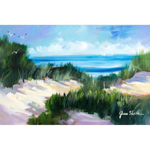 Dune Shoreside White Modern Wood Framed Art Print by Slivka, Jane