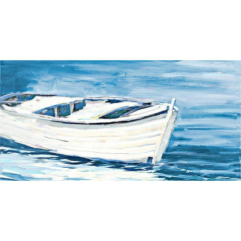 Shoreside Boat Black Modern Wood Framed Art Print with Double Matting by Slivka, Jane