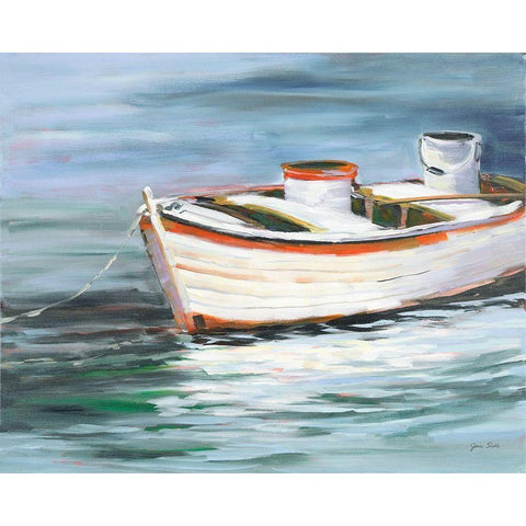 The Row Boat That Could White Modern Wood Framed Art Print by Slivka, Jane