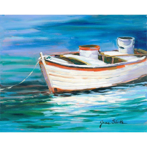 The Row Boat that Could Black Modern Wood Framed Art Print with Double Matting by Slivka, Jane
