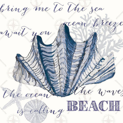 Indigo Ocean Treasures IV White Modern Wood Framed Art Print with Double Matting by Ritter, Gina