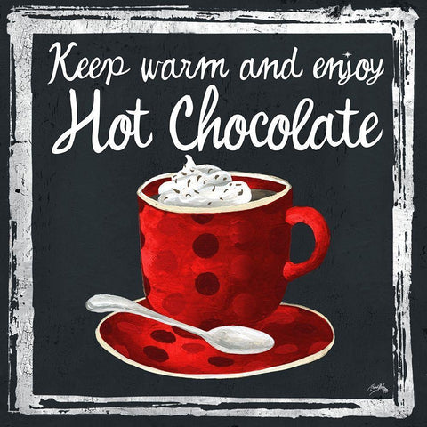 Whimsical Hot Cocoa Holiday III Black Modern Wood Framed Art Print with Double Matting by Medley, Elizabeth