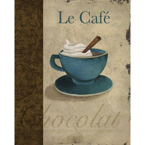 Le Cafe White Modern Wood Framed Art Print by Medley, Elizabeth