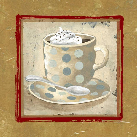 Golden Coffee II White Modern Wood Framed Art Print by Medley, Elizabeth