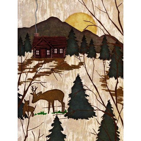 Cabin in the Woods II White Modern Wood Framed Art Print by Biscardi, Nicholas
