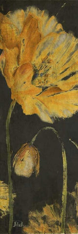 Poppy Garden Panel I Black Ornate Wood Framed Art Print with Double Matting by Pinto, Patricia