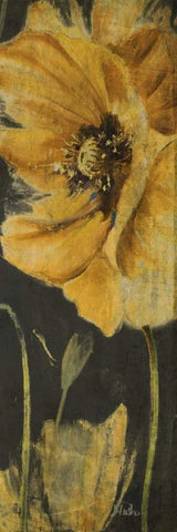 Poppy Garden Panel II White Modern Wood Framed Art Print with Double Matting by Pinto, Patricia