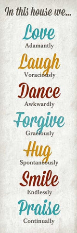 In this House White Modern Wood Framed Art Print with Double Matting by SD Graphics Studio