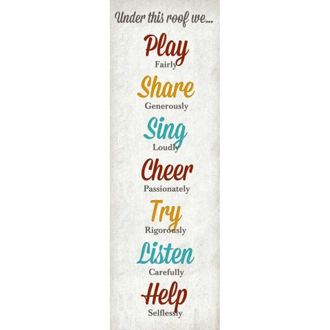 Under this Roof White Modern Wood Framed Art Print by SD Graphics Studio