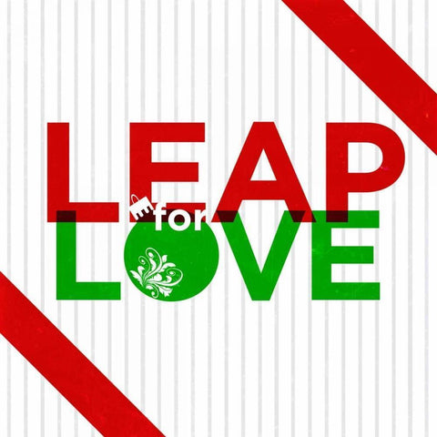 Leap for Love Black Modern Wood Framed Art Print with Double Matting by SD Graphics Studio