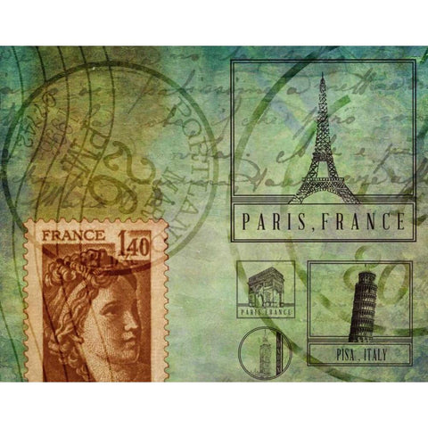 Travel Collage III White Modern Wood Framed Art Print by Ritter, Gina