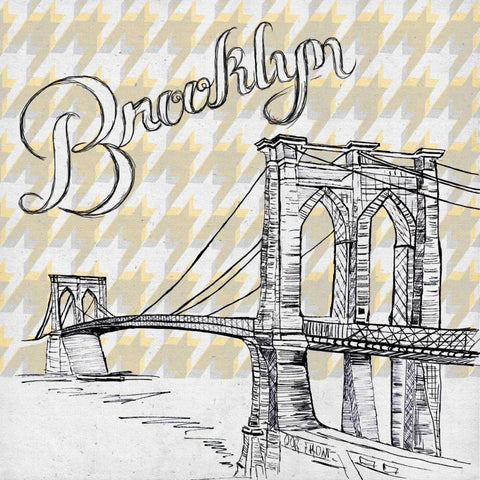 Textile Brooklyn Black Ornate Wood Framed Art Print with Double Matting by Ritter, Gina