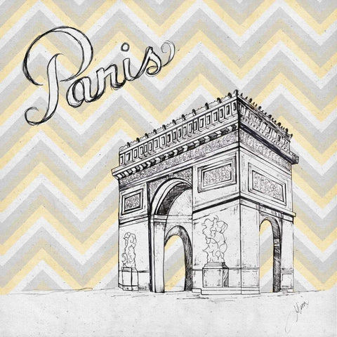 Textile Paris White Modern Wood Framed Art Print with Double Matting by Ritter, Gina